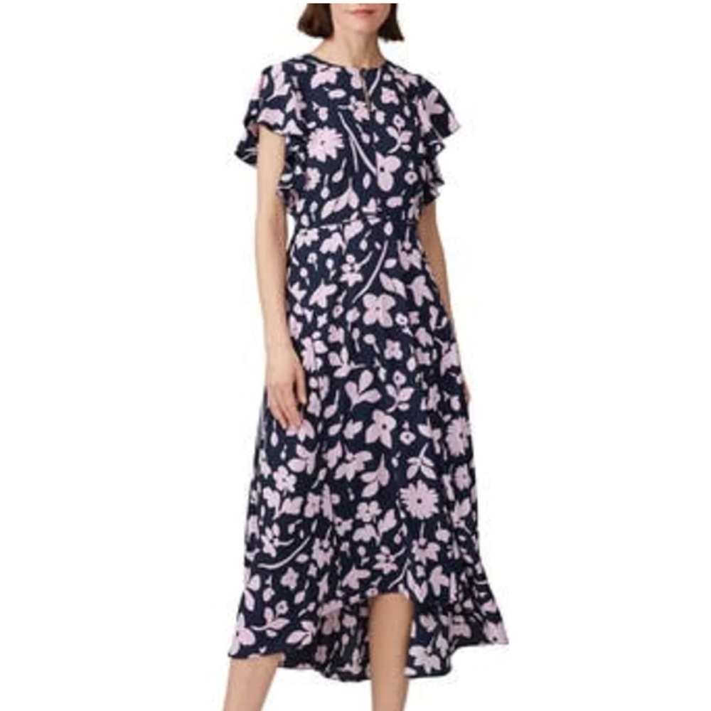 💯Auth Kate Spade NWT- lilac and blue flower long midi dress flutter sleeve